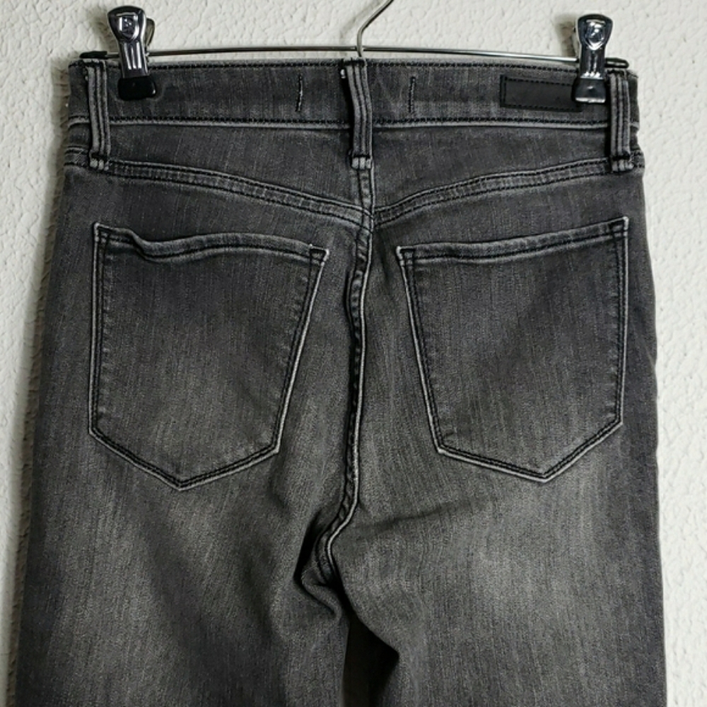 Abercrombie & Fitch Dark Gray Super Skinny Hugh Rise Jeans Raw Distressed Hem - Picture 8 of 14